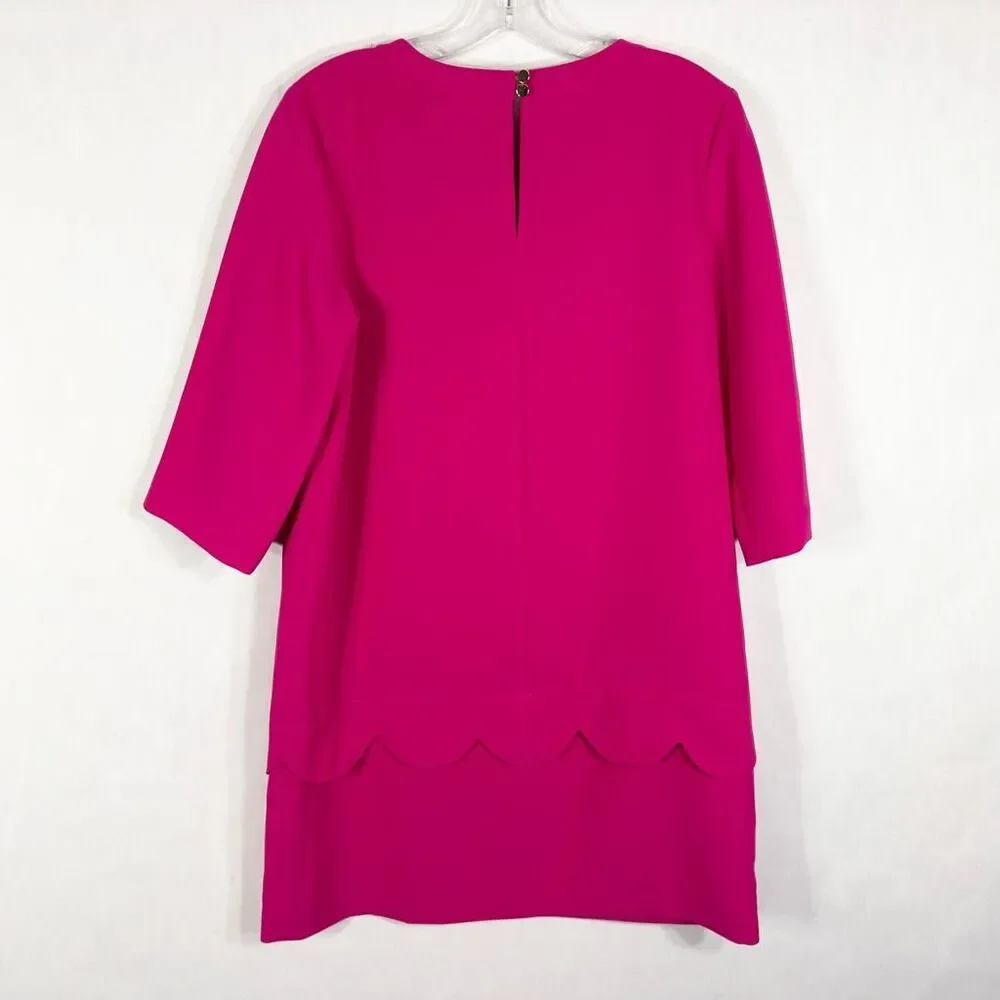 Kate Spade Size 6 Dress Hot Pink Shift‎ Mini Scalloped Crew Lined Keyhole 1352